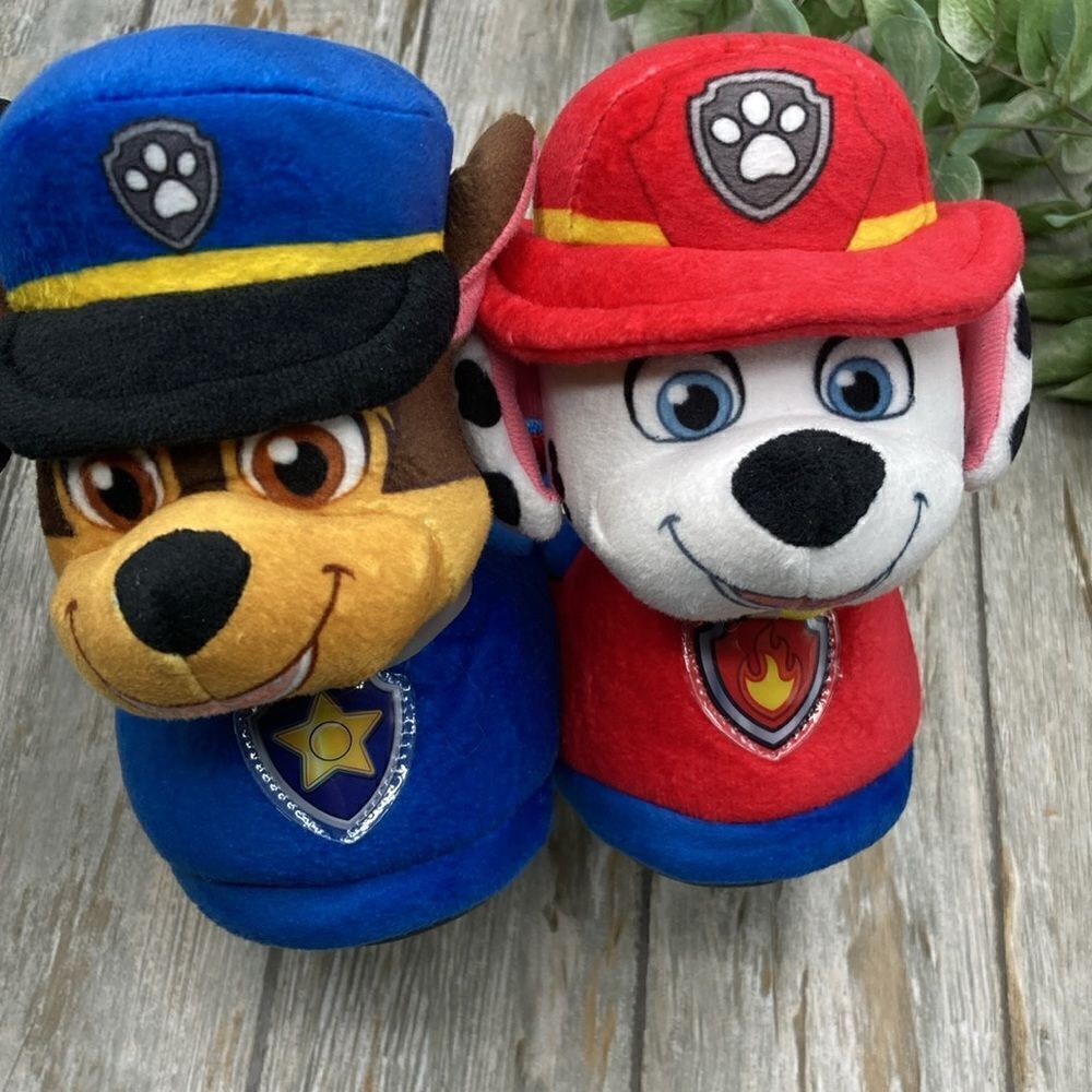 Baby Toddler Paw Patrol Light Up Comfy Slippers Shoes Sizes 5/6